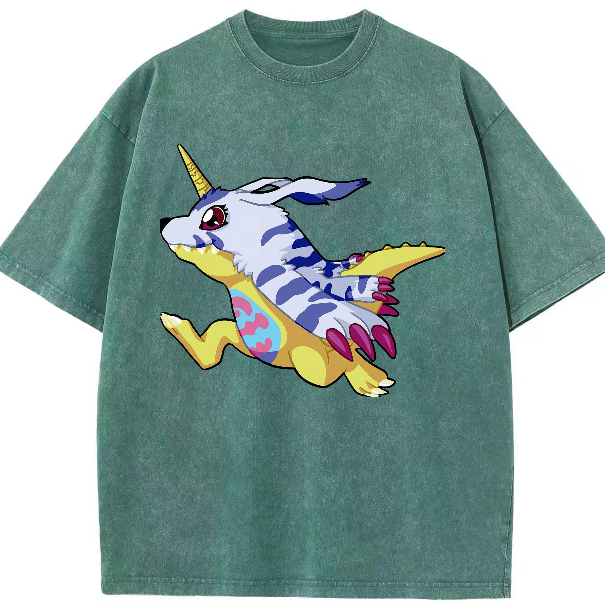 （画像用） Digimon デジタルモンスター/デジモン 綿100% ヴィンテージ風 半袖Tシャツ（フロントプリント）